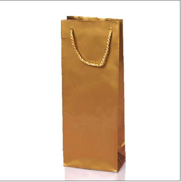Single Bottle Gift Bag - Gold