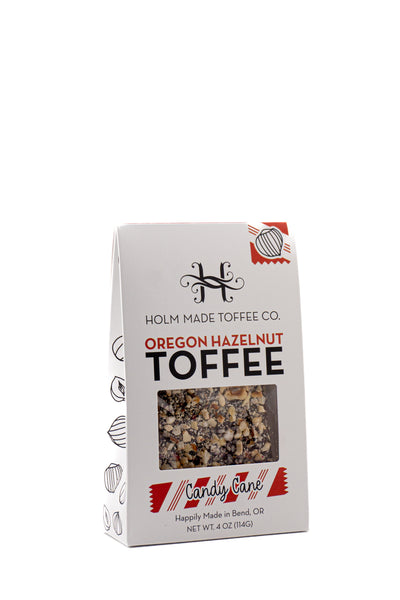 Holm Made Toffee Co. Candy Cane Oregon Hazelnut Toffee