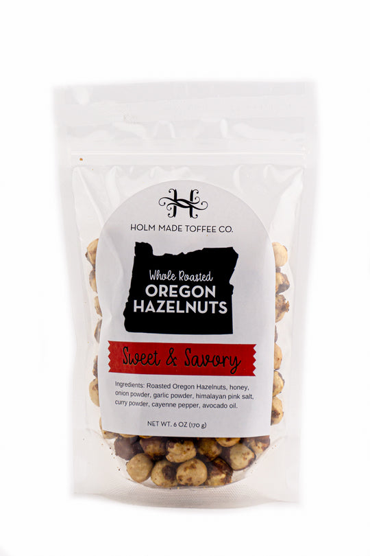 Holm Made Toffee Co. Sweet & Savory Whole Roasted Oregon Hazelnuts