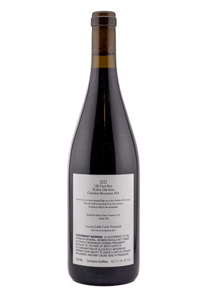 Little Crow Vineyards Chehalem Mountains Pinot Noir Hollow Oak Acres LBJ 2021