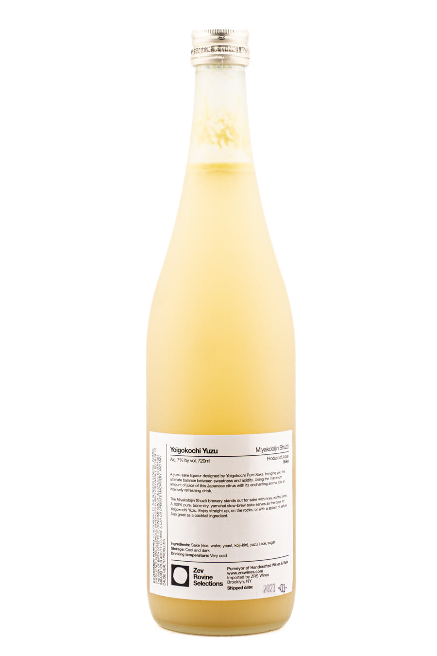 Miyakobijin Shuzo Yoigokochi Yuzu Sake NV – Liner & Elsen